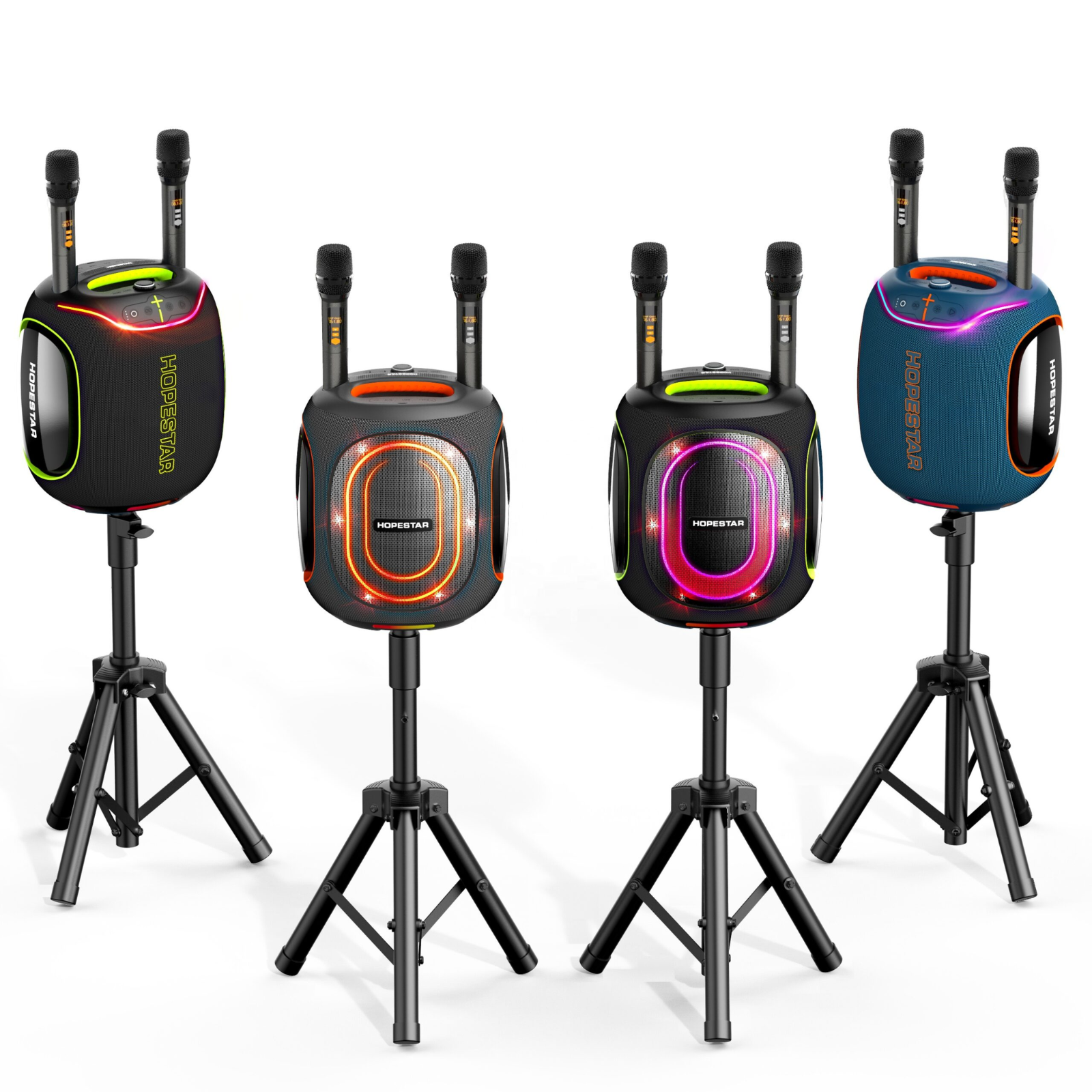 HOPESTAR Parlante Party Box 600 + 2 Mic + Pedestal